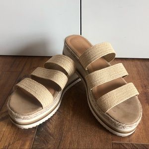 Universal Threads Woven 3 Strap Sandal Slides 7.5